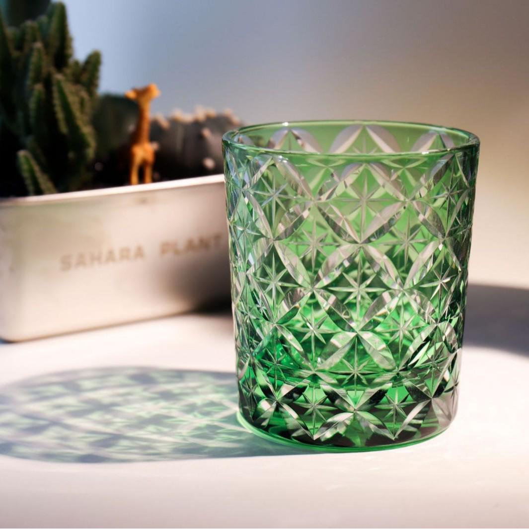 

Edo Kiriko Crystal Whiskey Glass 101-200ml зелений