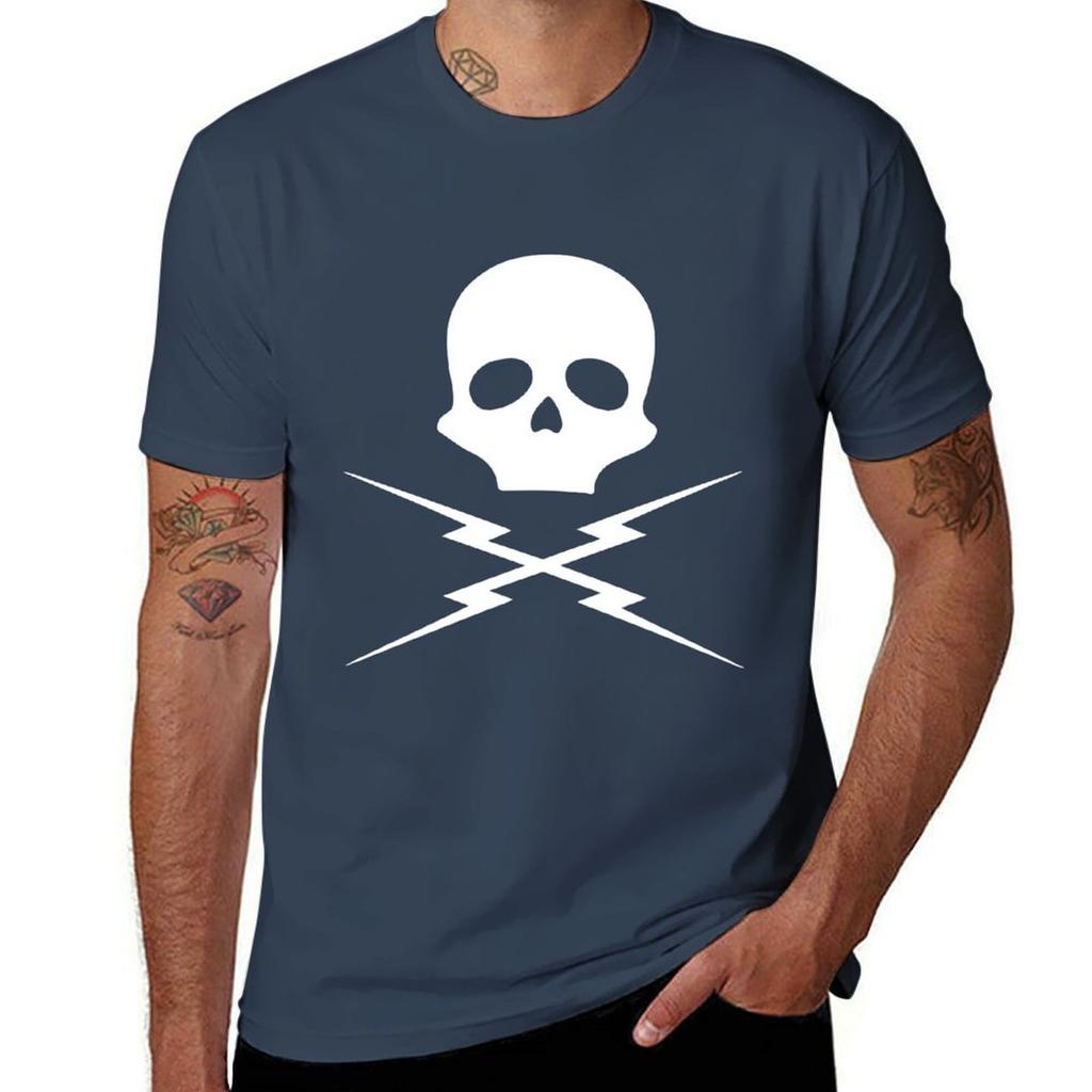 Skull And Bolts Tshirt Basic Casual Wear Short Sleeve Top Tshirt