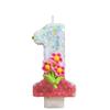 Number 1 Birthday Candle Creative Style with Decorative Flower Design for Party Topper Celebration Use