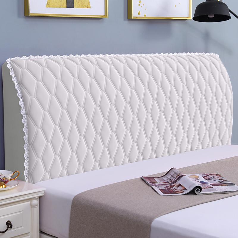 Solid Color Simple Elegant Headboard Cover Thickened Anti-collision Full Package Cloth Sleeve Universal Fit for Most Headboards