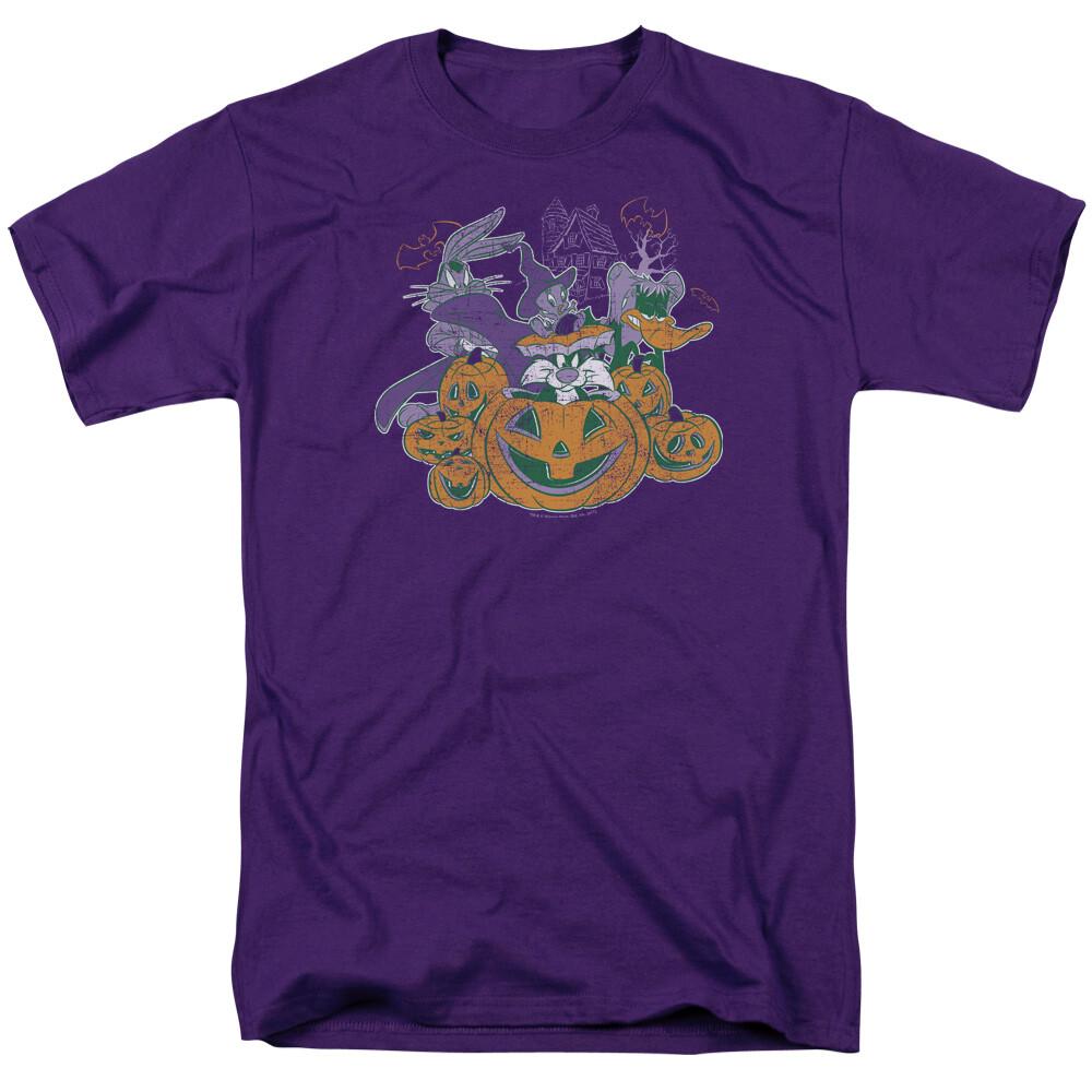 26 Looney Tunes Spooky Pals T Shirt Mens Licensed Cartoon Merch Bugs Bunny Purple Unisex T-Shirt M