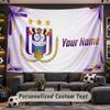 Anderlecht FC Logo Personalized Tapestry Support Custom Name, Wall Art Home Decoration