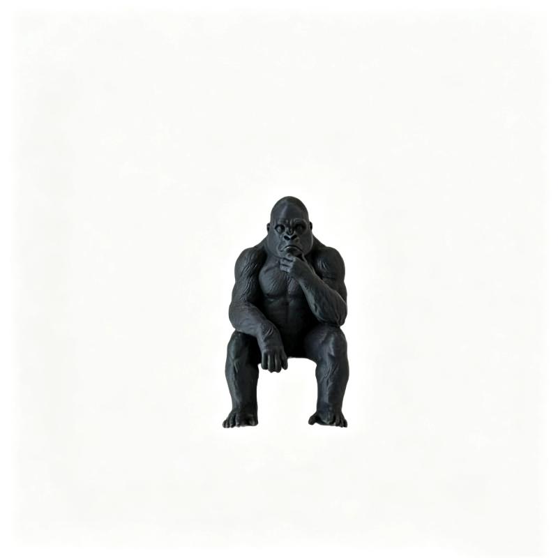 Tegneserie Siddende Gorilla Statue Ornament 3D Printet Tænker Gorilla Figur Til Hjemme Skrivebord Indendørs Dekoration Gave