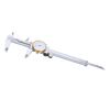 0150mm Dial Caliper Steel ShockProof Adjustable Vernier Caliper with Depth Rod Silver