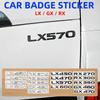 3D ABS Logo For GX470 LX570 LX600 RX350 RX300 Emblem Number Letters Sticker Car Trunk Badge Adhesive Decal Accessories