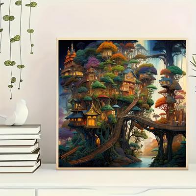 Landschaftsbild Diamantmalerei Heimdekoration Hängendes Bild 5D Diamantkunst Stickerei-Set DIY Strassstein Dekorative Malerei