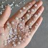 1 Bag Half Round Pearl Nail Charms White Pearls 3D Caviar Beads Manicure Supplies Flatback Pearl Decoration