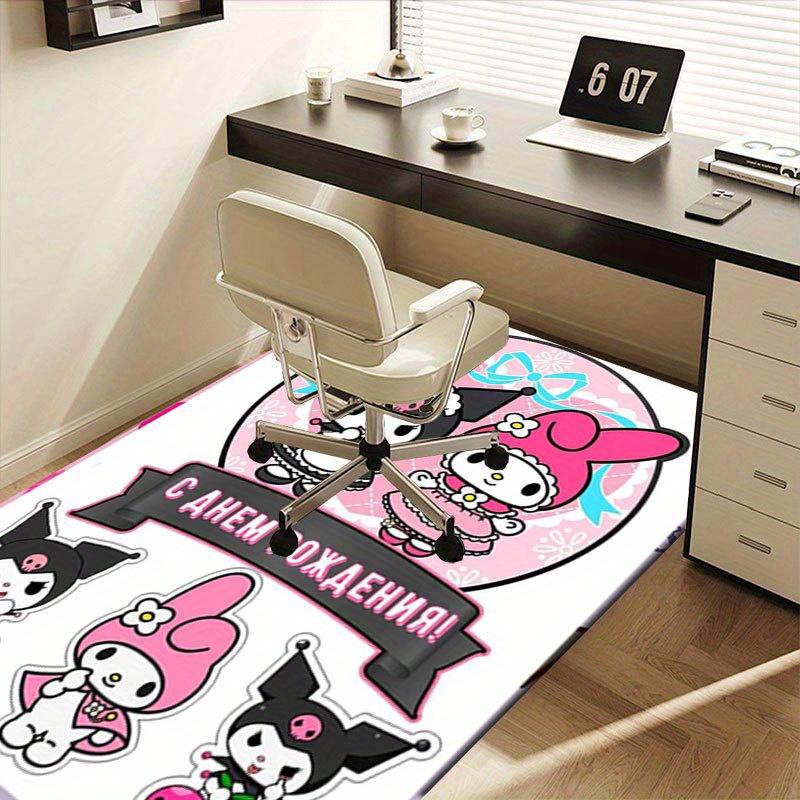 1pc Sanrio Kuromi Mermaid Printed Office Carpet Rectangle Rug Under The Table,Perfect Room Decor for Living Room, Bedroom, Kitchen, Non-slip Floor Mat