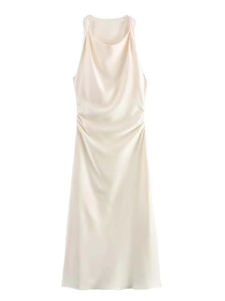 Satin Long Dresses for Women 2026 Summer Slip Midi Dress Woman Sexy Evening Party Dress Sleeveless Female Elegant Dresses