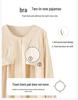 Women's Cotton Pajama Set: Cardigan, Long Sleeve, Long Pants with Chest Pad – Fashionable and Casual Autumn Homewear