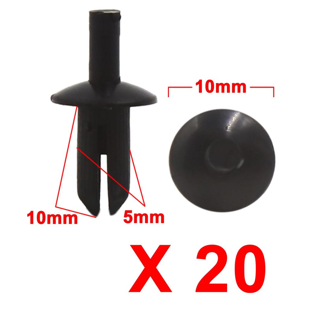 uxcell Clip/Rivet/Zipper Plastic Fit 5mm Hole Size 20 Pieces