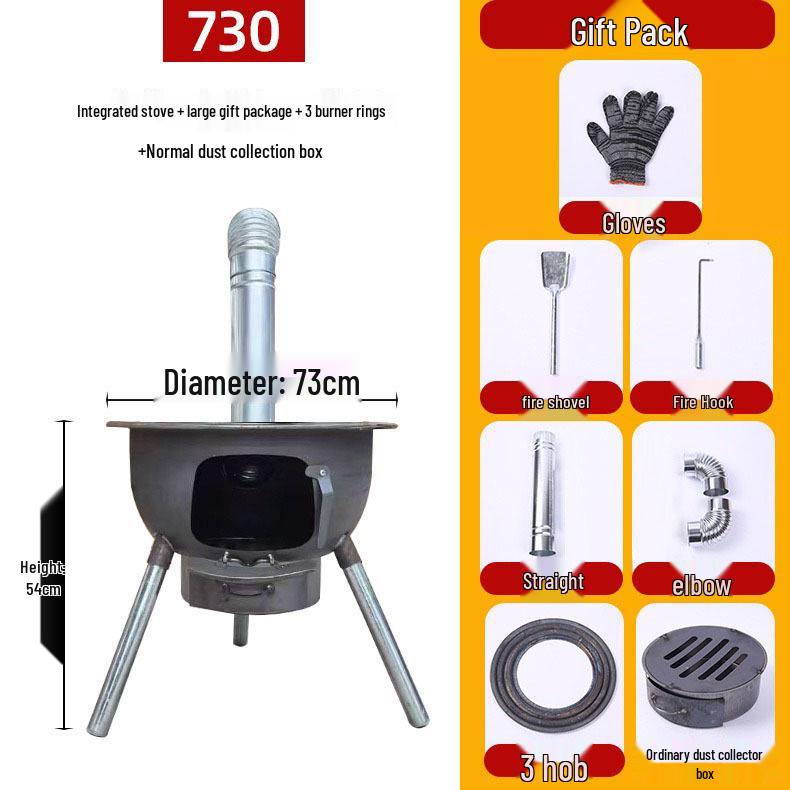 Portable Outdoor Firewood Stove with Threaded Round Legs - New Model