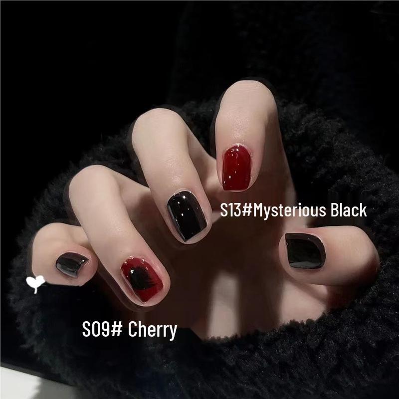 Best-Selling No-Bake Peel-Off Cherry Red Korean-Style Elegant Nail Polish