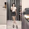 Grey Sophisticated A-Line Suit Skirt for Women Summer Sweet & Edgy Academic Style High Waist Slimming Bodycon Short Casual All-match Versatile Skirt