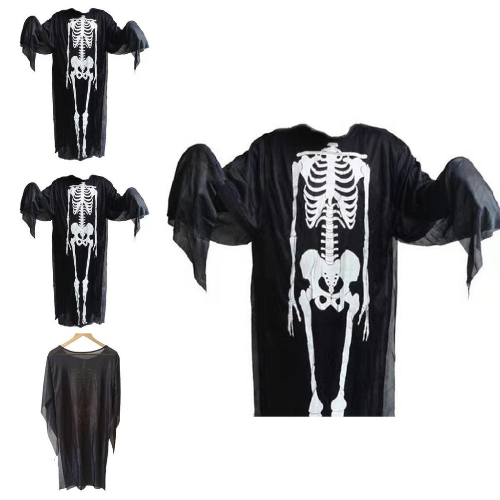 Skeleton Ghost Halloween Cosplay Costume Fancy Dress Party Children Adult Set