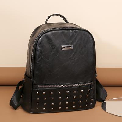 New Vintage Women Backpack Large Capacity Student School Bag Luxury Cowhide Female Satchels Backpack Multifunctional Travel Bags