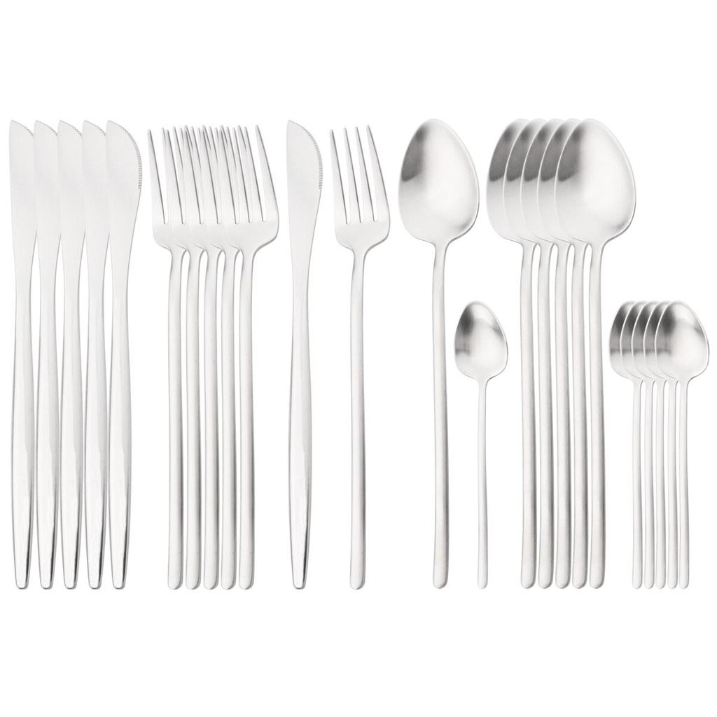24Pcs Gold Cutlery Set 304 Stainless Steel Dinnerware Set Dinner Knives Forks Coffee Spoon Silverware Kitchen Flatware Tableware
