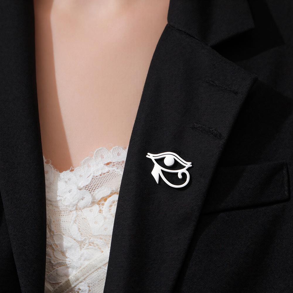 Dawapara Staroegipski Symbol Oka Broszka Oko Horusa Broszka Biżuteria Duchowa Amulet Ochronny Akcesorium ze Stali Nierdzewnej