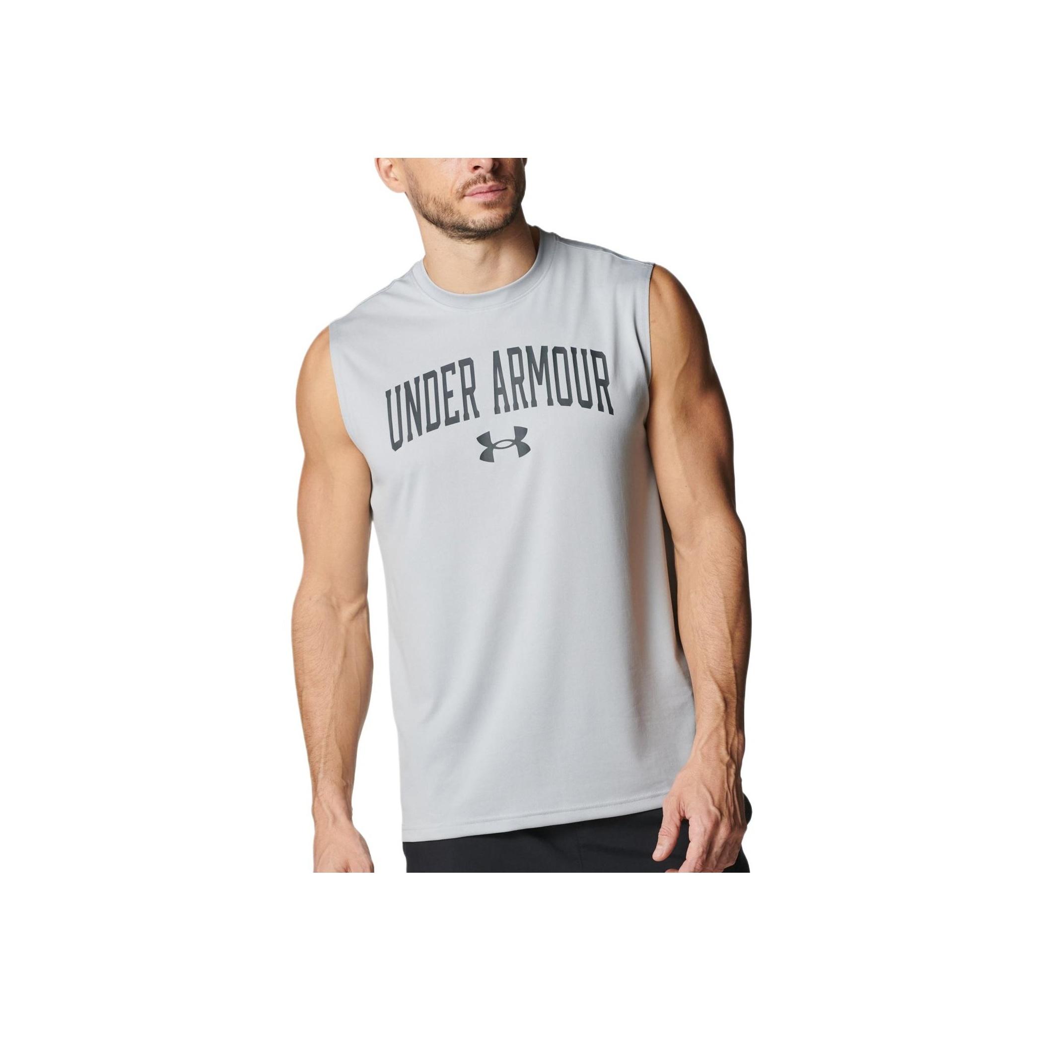

Under Armour Tech Comfortable Casual Soft Skin-Friendly Simple Basketball Vest Men Tops Gray 6001541-011 L