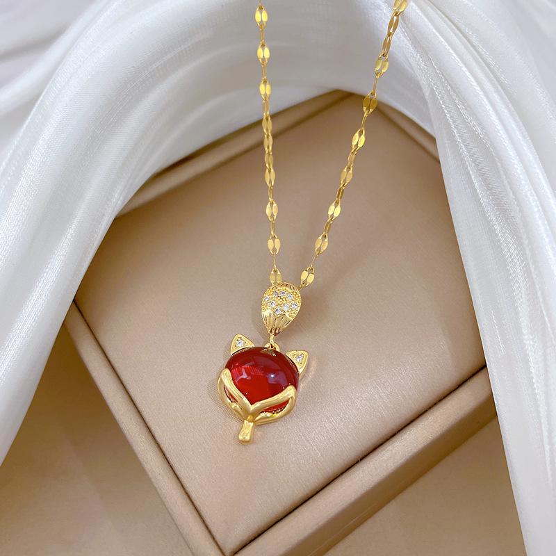 Female Versatile Collarbone Fox Palace Style Necklace H316