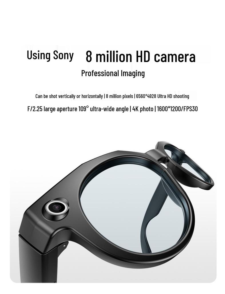 Smart AI Voice Control Glasses with Bluetooth Music, Translation, and 800W Camera