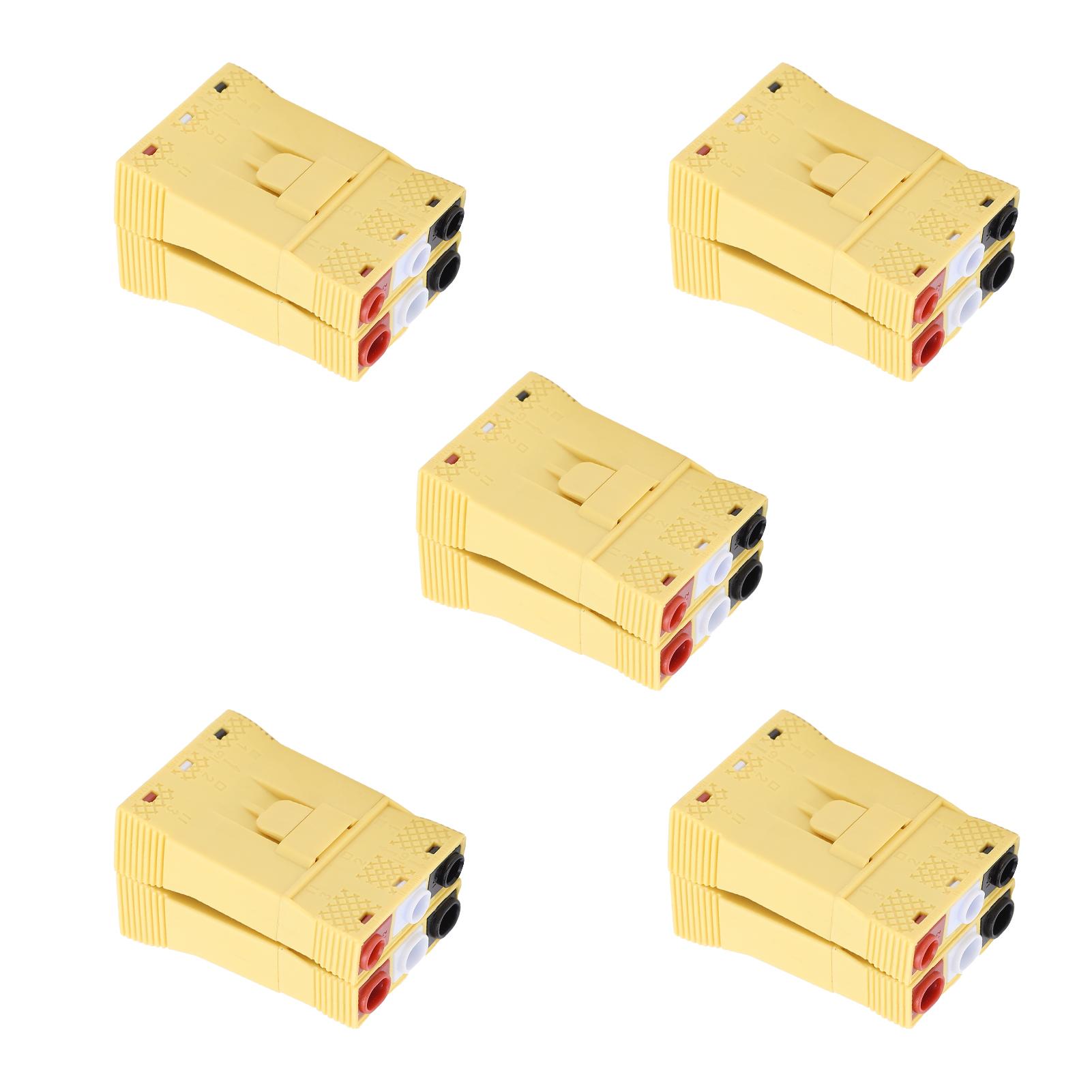 

5Pcs Wire Quick Connector 3 in 6 Out OJ636 Yellow Male Female Plugin for Light