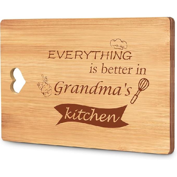 Mothers Day Gifts for Mom, Personalized Gifts for Mom, Bamboo Cutting Board, Best Mom Ever Gifts for Mothers Day Birthday Christmas from Daughter Son Grandma