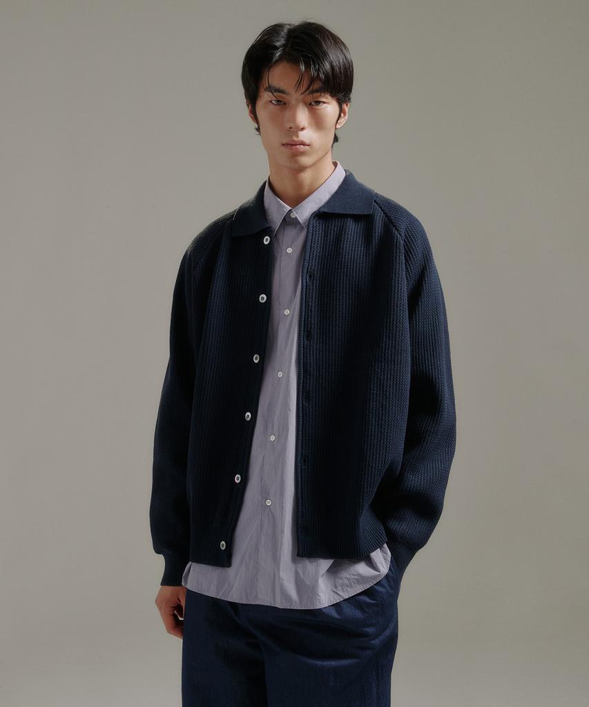 BLANKROOM Raglan Collar Cardigan_Navy