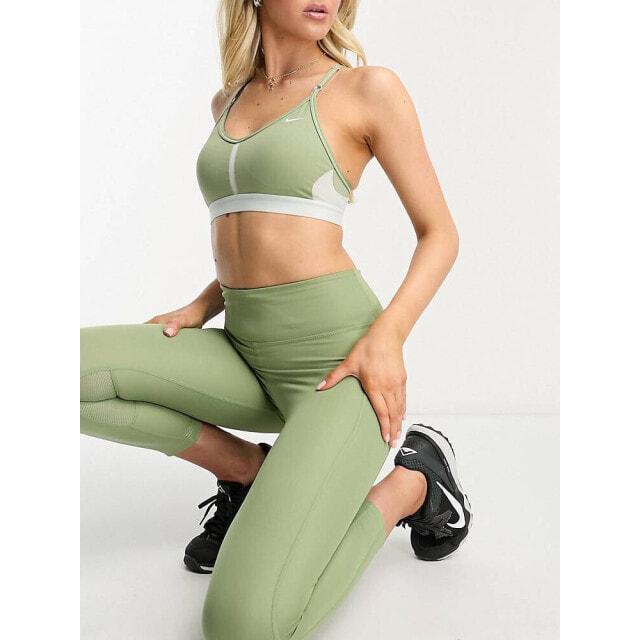 

Зеленый бюстгальтер с v-образным вырезом Nike Training Indy dri fit