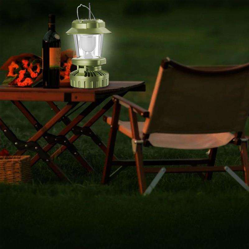 Solar Lights Camping USB Charging Work Lamp With Fan Foldable Camping Lamp Waterproof LED Light For Garden RV Backyard Hiking