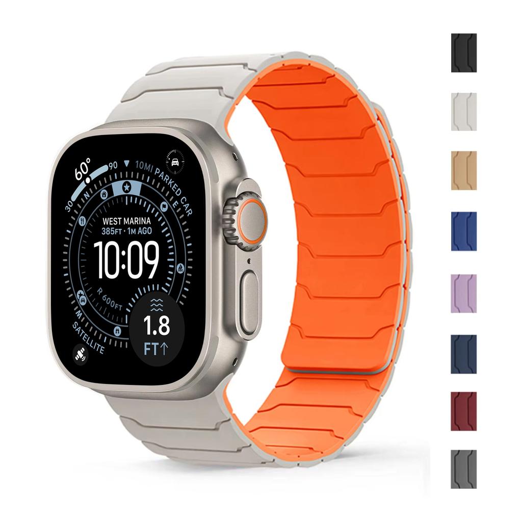 Cinturino Per Apple Watch Band ultra 2 3 49mm 44mm 40mm 41mm 46mm 45mm Magnetico Silicone correas Braccialetto IWatch Serie 11 9 8 SE 10