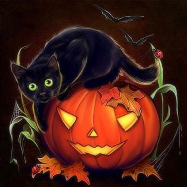 5D Diamond Painting Dog Full Drill Round New Arrival Diamond Embroidery Animal Cat Mosaic Rhinestone Kit Halloween Gift