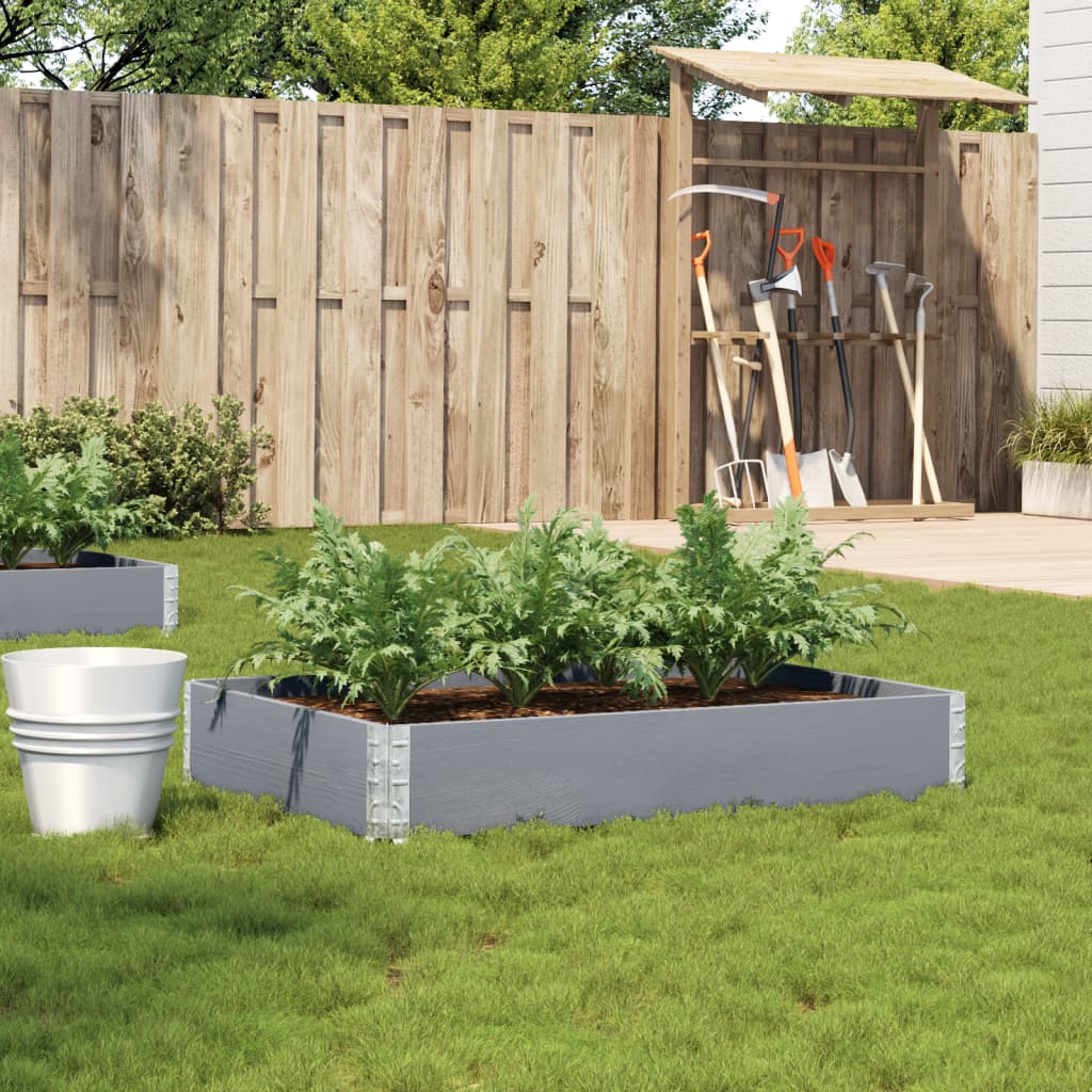 Planter Box Gray 120x80 Cm Solid Pine Wood