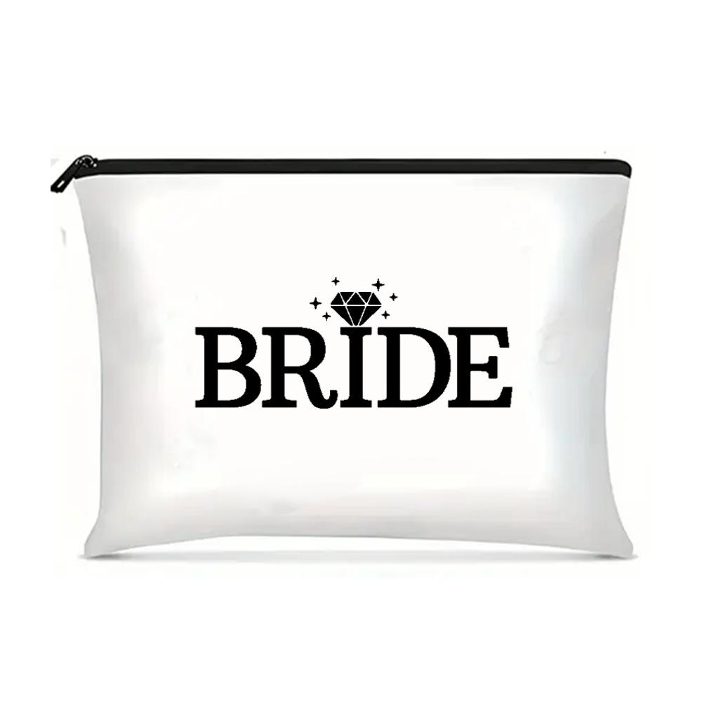 

Bride and Groom, Wedding Makeup Bag, Portable, PU Storage Bag, Bridesmaid Souvenirs, Wedding Decorations, Party Decorations 22*15CM