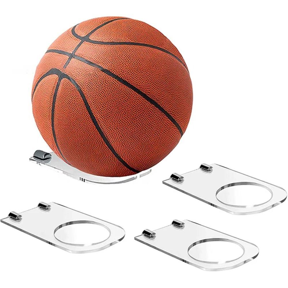 Transparent Basketball Bracket Holds Space Saving Soccer Display Rack  Volleyball Rugby