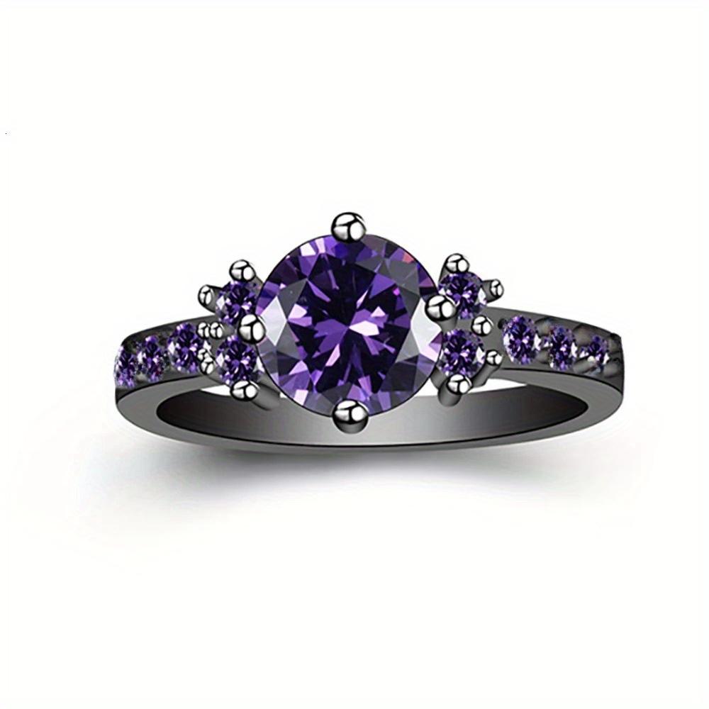 1Pc Gun Black Gold Plated Ring, Fashion Ring, Retro Synthetic Zircon Simple Ring