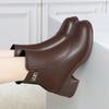 Shoes Women's Autumn and Winter Short Boots, New Fashion Boots Thick Heel Velvet Leather Shoes    Women's Boots Mother Shoes Cotton Shoes