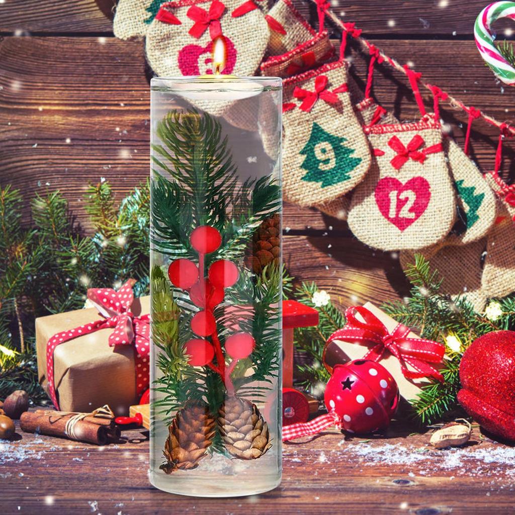 DIY Weihnachts-Zweige Vasen Set Künstliche Weihnachts-Rote Beeren-Zweige Gefälschte Tannenzapfen Für Heimdeko Hochzeitsfeier Zubehör