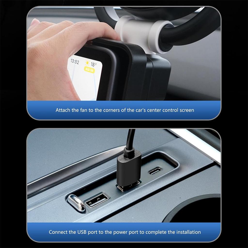 Vehicle Interior Ventilation Cool Fan With Adjustable Speed And Quiet For Improved Comfort During Your Commute