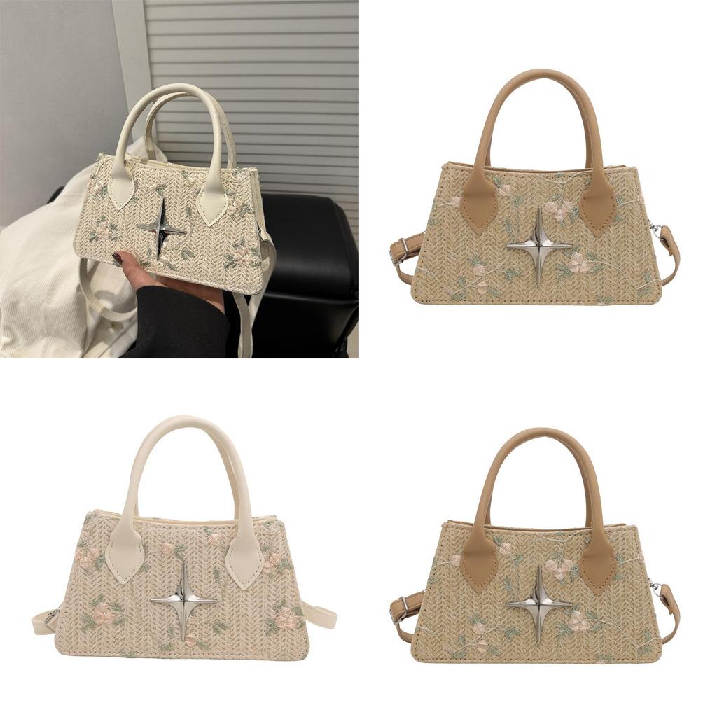 Fashion Womens Woven Pu Small Shoulder Bag With Zipper Closure For Daily Use
