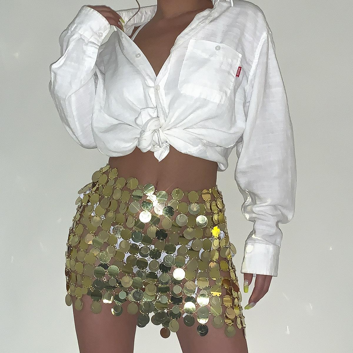 

Accessories Sexy Sequins Hollow Skirt Street Shoot Dress Nightclub Style Fashion Disc Body Chain