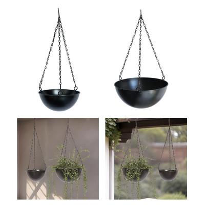 Decorative Iron Hanging Flower Pots Containers Hanging Planter with Drainage Holes Suitable For Indoor And Outdoor Use