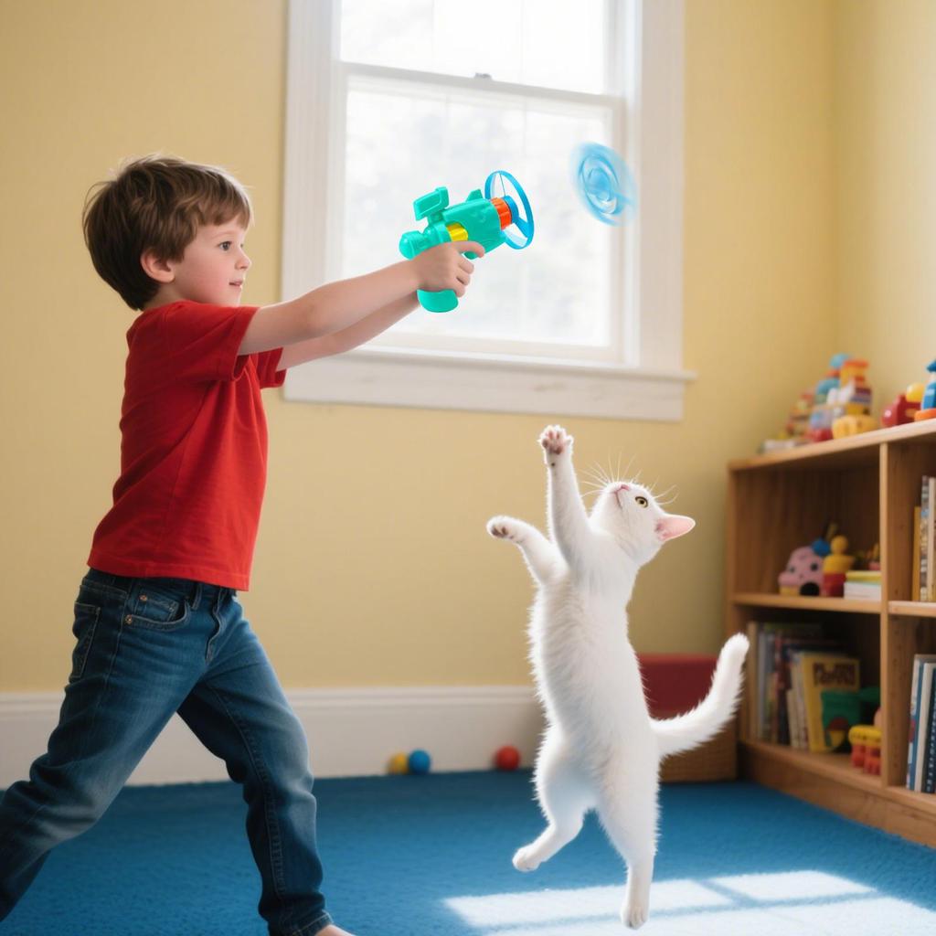 Cats Interactive Flying Saucer Gun Luminous Flying Disc Bamboo Dragonfly Discs Pet Training Exercise Toys for Pet Cats & Dogs