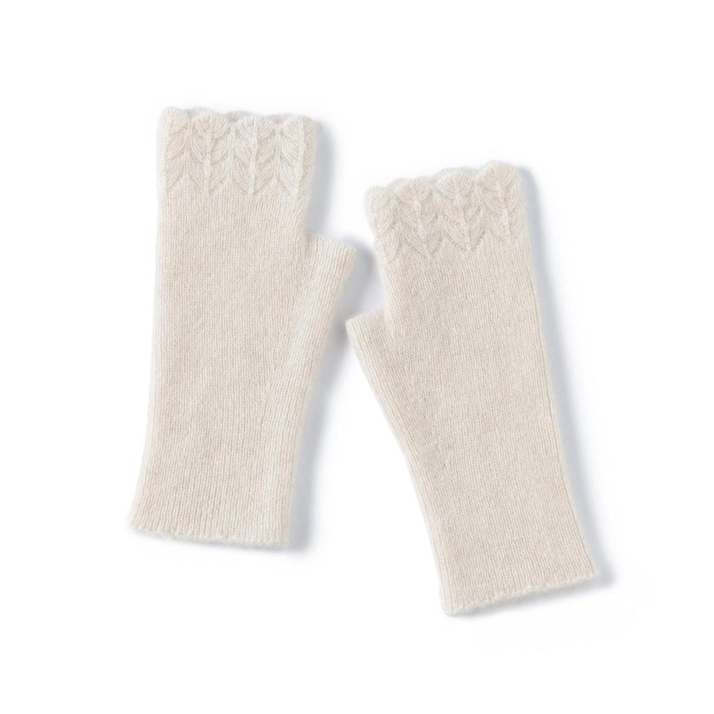 100% Pure Cashmere Fingerless Gloves – Warm, Solid Color, New Fashion Cold Protection
