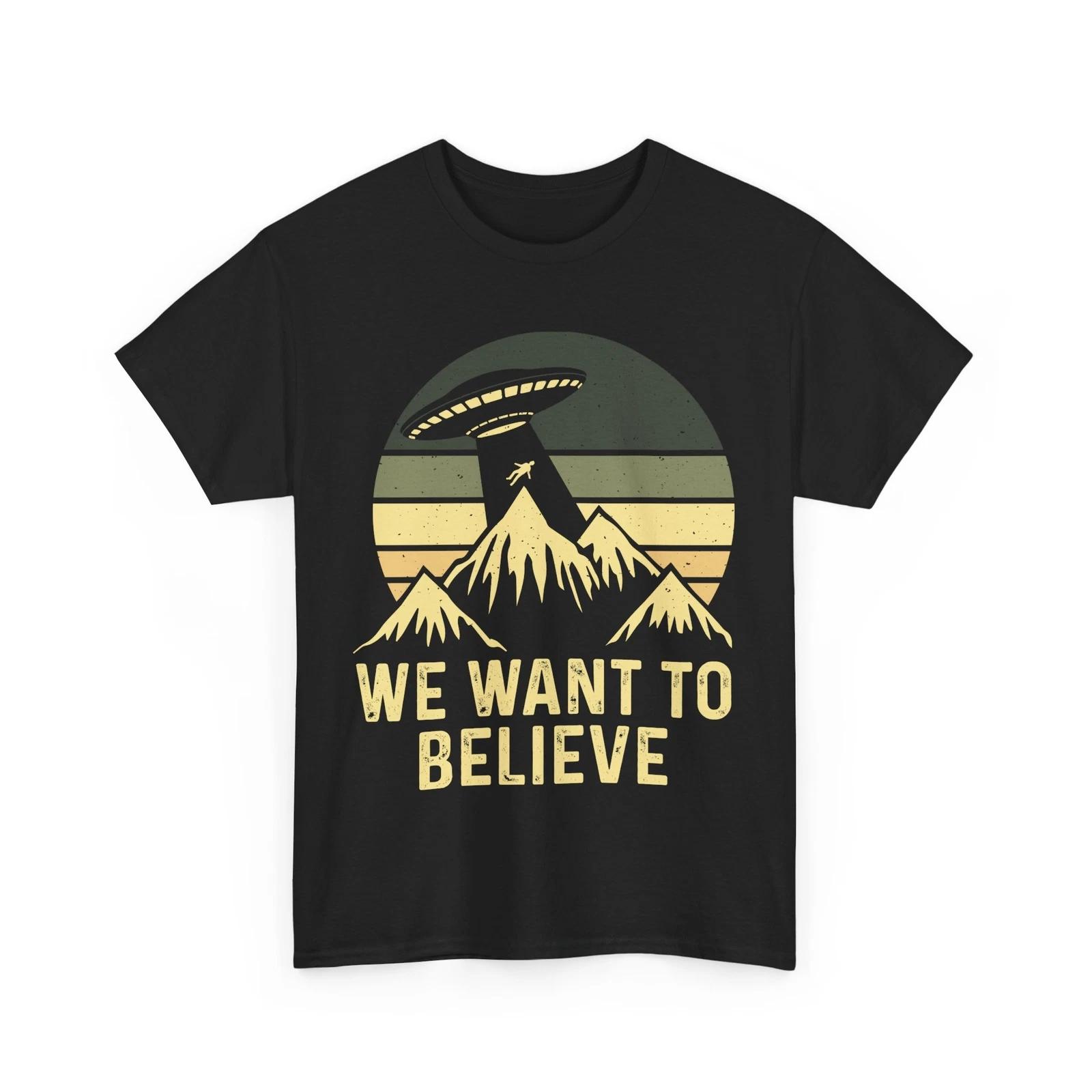 Alien UFO Graphic Tee | Sci-Fi Space T-Shirt | We want to believe Shirt 3XL
