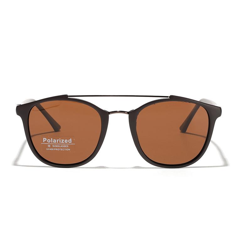 Glasses Double Beam Round Sunglasses Men'S Retro Polarized Material Sunglasses Women'S Sunglasses