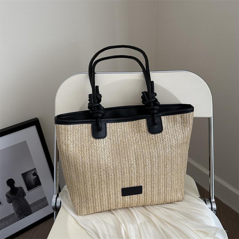 New Large Capacity Tote Bag On The Beach Vacation Simple Shoulder Bag for Women In Summer Casual Beach Bag