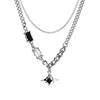 Black Star Choker Necklaces Neck Decoration Stacking  Necklace Double Link Chains Necklace  Women