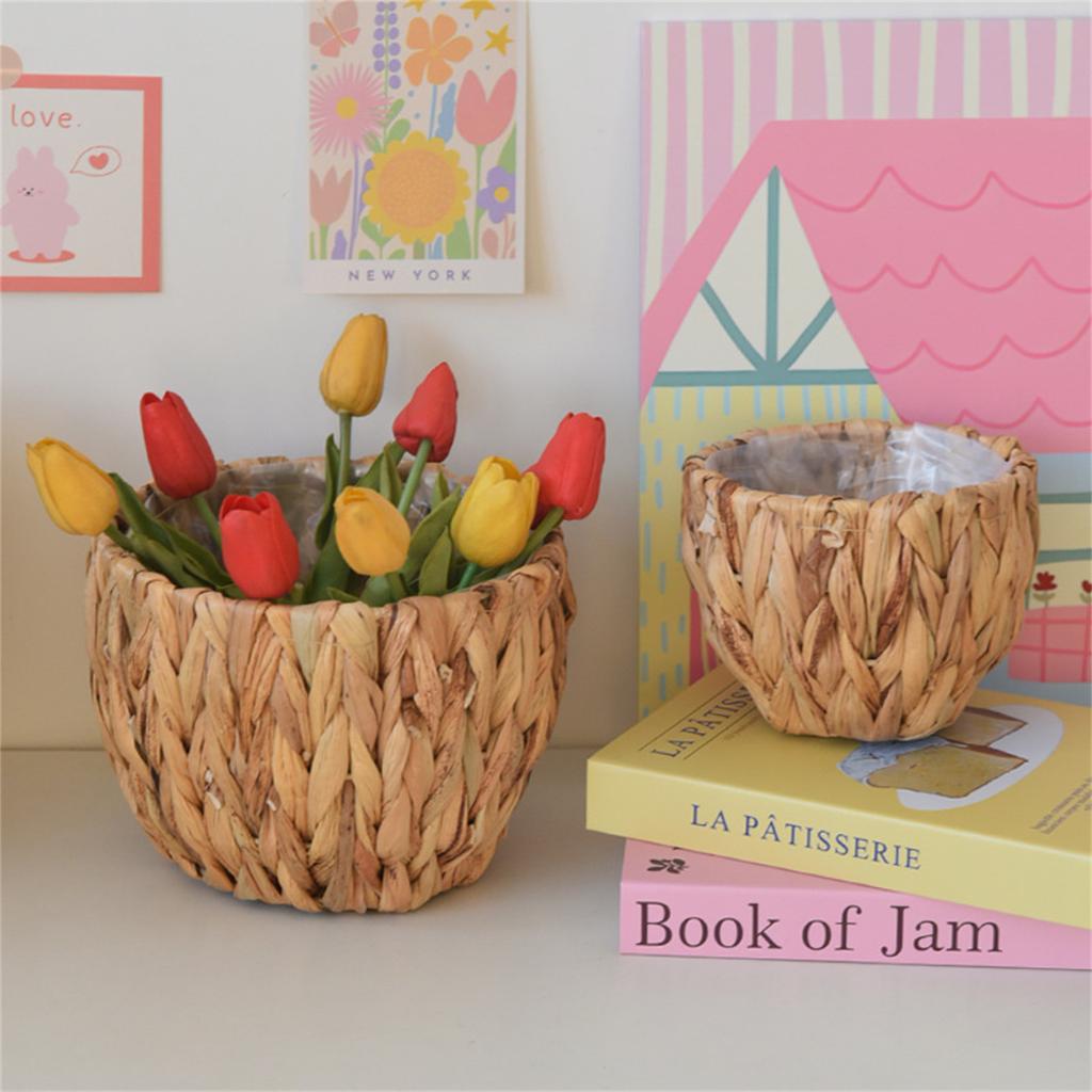 Decorative Plant Holder Balcony Flower Pots with Plastic Lining Waterproof Liner Planter Basket for Indoor and Outdoor