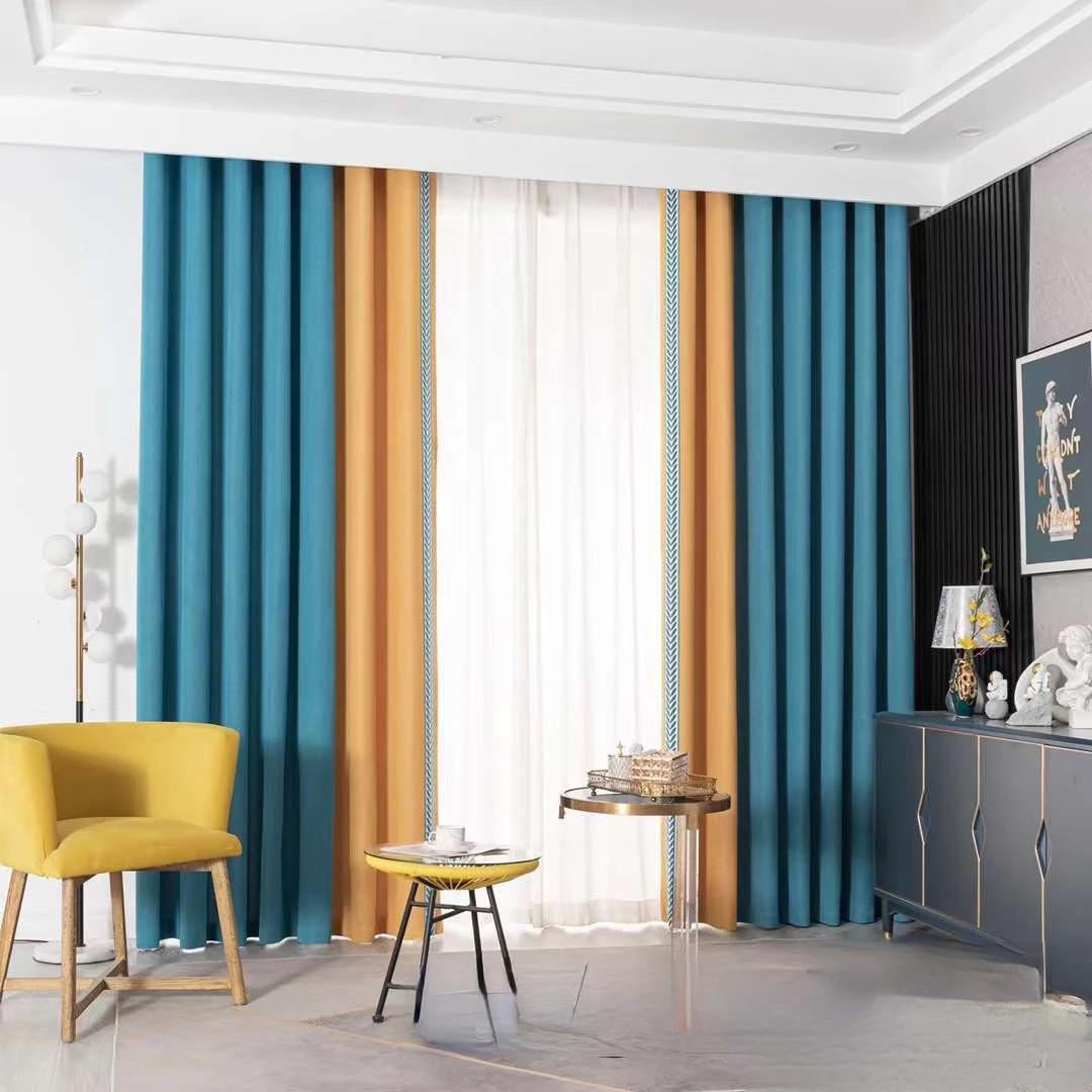 Baby Fluweel Naadloos Stiksel Korenaren Staande Rand Woonkamer Slaapkamer Verduisteringsgordijn Blauw Roze Scandinavisch Eenvoudig Rhj W80cmxH250cm 1PC&Pull Pleated Tape